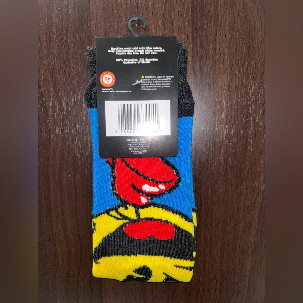 PAC-MAN NOVELTY CREW SOCKS NWT MEN’S SHOE SIZE 6.5-12